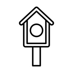 Bird house line icon