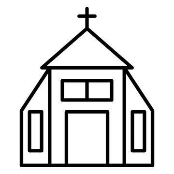 recommend clip art: Church line icon