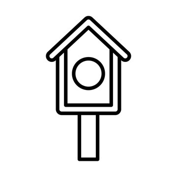 recommend clip art: Bird house line icon