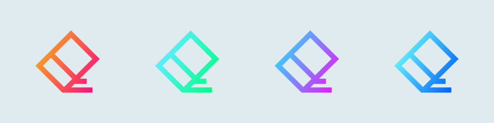 Eraser line icon in gradient colors. Wipe out signs vector illustration.