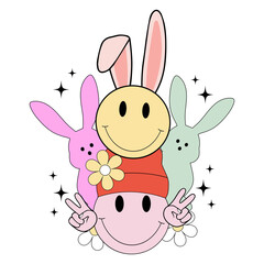 retro bunny sublimation design