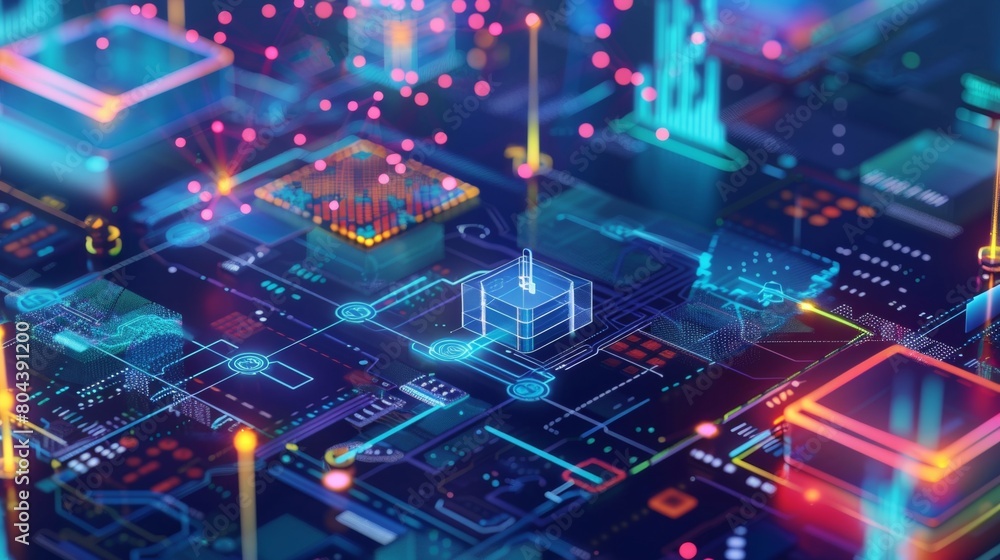 Poster illustration visual representations of data analytics and insights provided