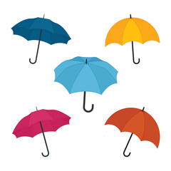 colored umbrella icon vector design