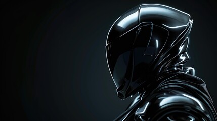 Futuristic Motorcycle Helmet Design on Dark Background
