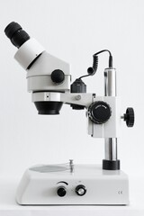Fototapeta na wymiar microscope on white background