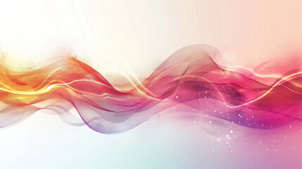 Abstract wave pattern illustration with vibrant color gradients and translucent effect, banner, light background