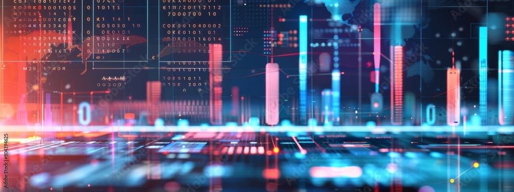 Poster illustration visual representations of data analytics and insights provided