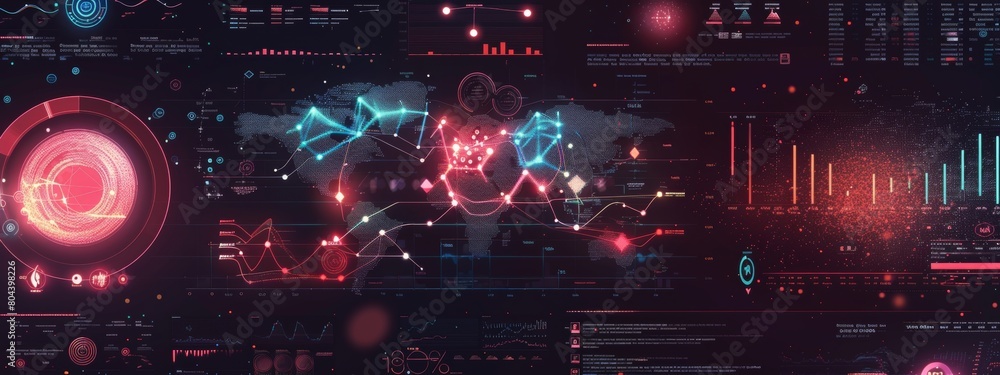 Poster illustration visual representations of data analytics and insights provided
