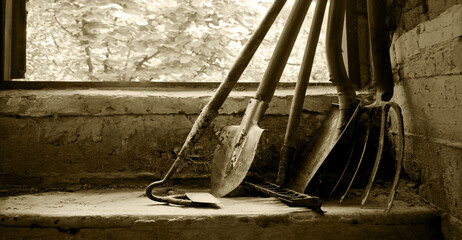 Old tools in the barn