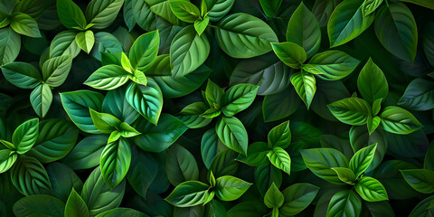 Verdant Canopy: A Background of Lush Green Leaves, Foliage Fresco: Green Leaves Painting the Background, Emerald Tapestry: A Verdant Background of Green Leaves - Ai Generated