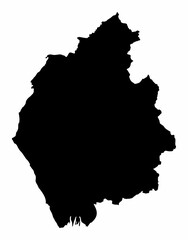 Cumbria county silhouette map