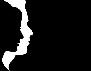 silhouette of man and woman