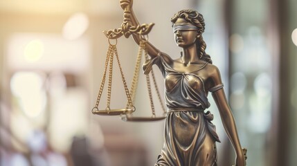 Fototapeta premium Statue of Justice - female justice in a lawyer's office