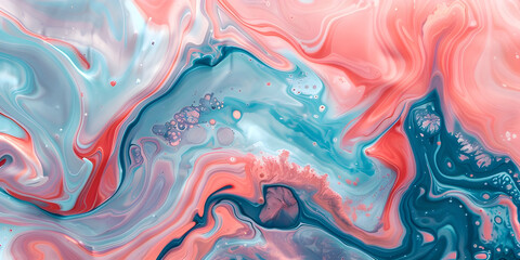 Fluid Elegance: Marbled Paint Texture Background, Ripple Effect: Liquid Marbling Paint Texture as Background - Ai Generated