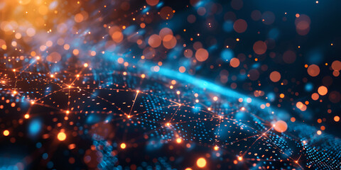 Fototapeta premium Cosmic Network Flow, Interstellar Data Stream