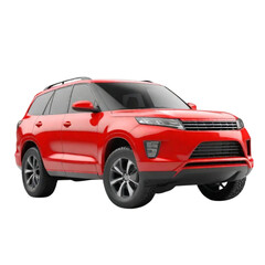 a 3d red car on Isolated transparent background png. generated with AI