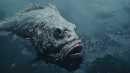 Dead Fish In The Water Dark Bad Weather - Generative AI