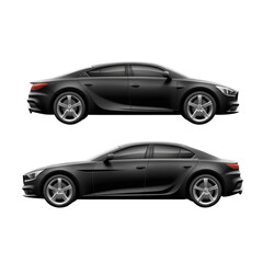 Naklejka premium a 3d black car on Isolated transparent background png. generated with AI