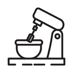 Bowl Mixer Tool Line Icon