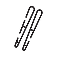 Chef Sticks Tools Line Icon