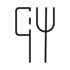 Kitchen Fork Tool Line Icon