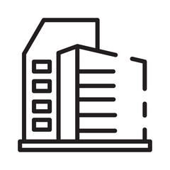 Obraz premium Building Factory Work Line Icon