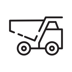Dump Truck Machine Line Icon