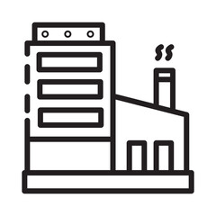 Factory Pollution Industry Line Icon