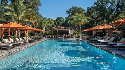 Poolside paradise. capturing relaxing moments, pool parties, and serene poolside lounging atmosphere