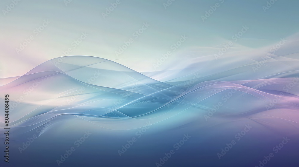 Poster abstract background with transparent waves on pink gradient background