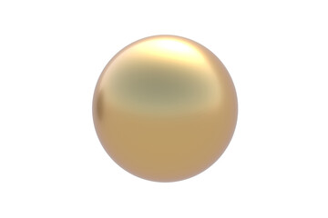 Golden ping pong ball isolated on white background. 3d render