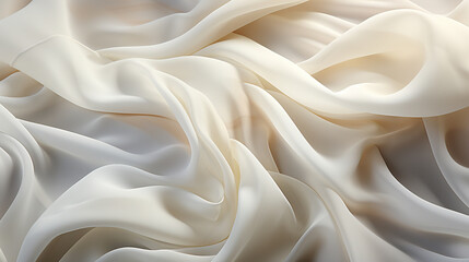 Obraz premium Beautifully Fluttering White Color Fabric in Space With Delicate Folds on Blurry Background
