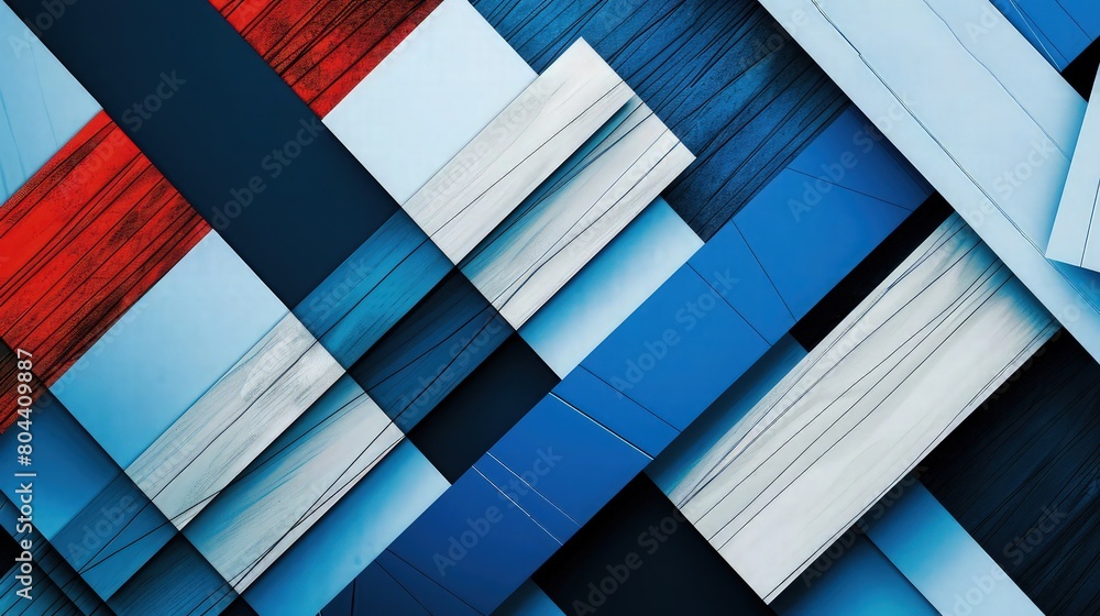 Poster a pattern of wavy lines intersecting with solid squares, all rendered in a palette of bold, eye-catc