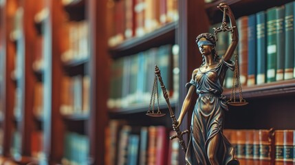 Fototapeta premium Statue of Justice - female justice in a lawyer's office