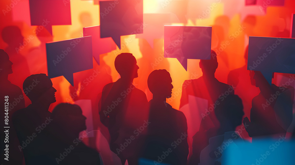 Poster dynamic 3d banner: spurring collaboration with engaging conversation and business activity in photo 