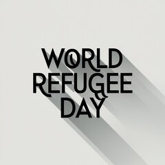 Obraz premium World Refugee day, World Refugee day typography, Refugee day calligraphy, World Refugee Day poster, illustration. post. banner, post, World Refugee Day Banner, World Refugee day calligraphy, 