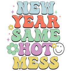 retro new year design