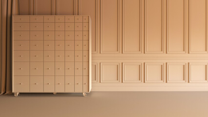 Empty room with Wall Background. 3D illustration, 3D rendering	
