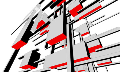 abstract architecture design, vector illustration