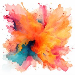 Vibrant Paint Cloud on White Background