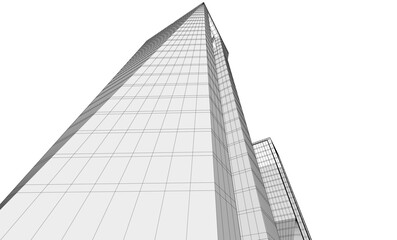 Fototapeta premium abstract buildings architectural drawing 3d