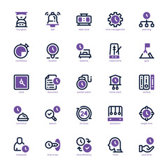 Schedule and Plan icon pack for your website, mobile, presentation, and logo design. Schedule and Plan icon dual tone design. Vector graphics illustration and editable stroke.