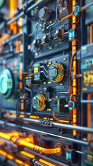 Close-up view of the monitoring systems used in carbon capture