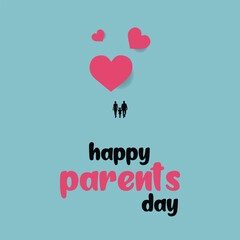  Happy Parents Day Vector Illustration,  global Parents Day design, National Parents Day,  