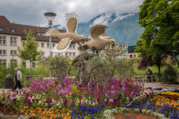 Merano (Meran), Bolzano province, South Tyrol, Historic center of the beautiful city of Merano,...