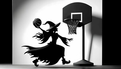 Halloween collection playing basketball