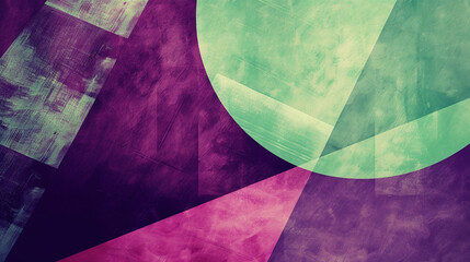 bold geometric shapes of plum and mint green, ideal for an elegant abstract background