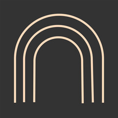 y2k retro element, 90s or 2000s figure in gradient peach and pink color. Illustration on black style.