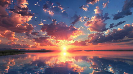 sky, sunset, cloud, clouds, orange, red, nature, sun, sunrise, dusk, evening, dramatic, dawn, fire,...
