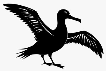 Albatross silhouette on white background, Vector illustration,icon,svg,characters,Holiday t shirt,Hand drawn trendy Vector illustration